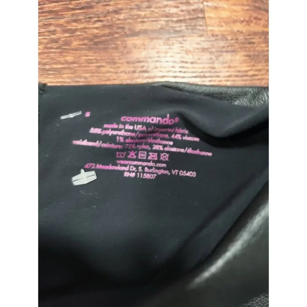 Commando Faux Leather Pull On High Waisted Skinny Leggings Black Women's Small - Picture 3 of 7